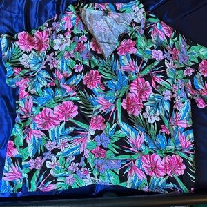 Hawaiian flannel long shirt